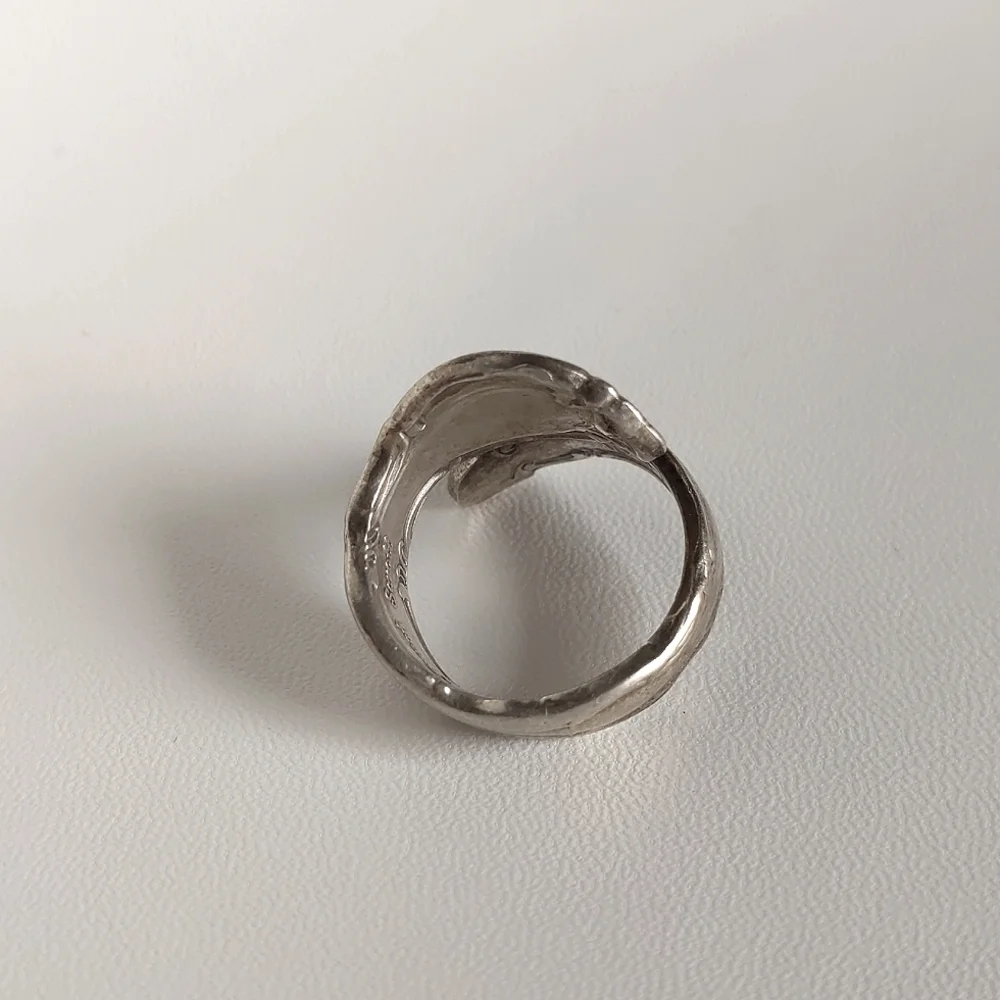 Alvin Sterling French Scroll Silver Ring - Picture 3 of 6